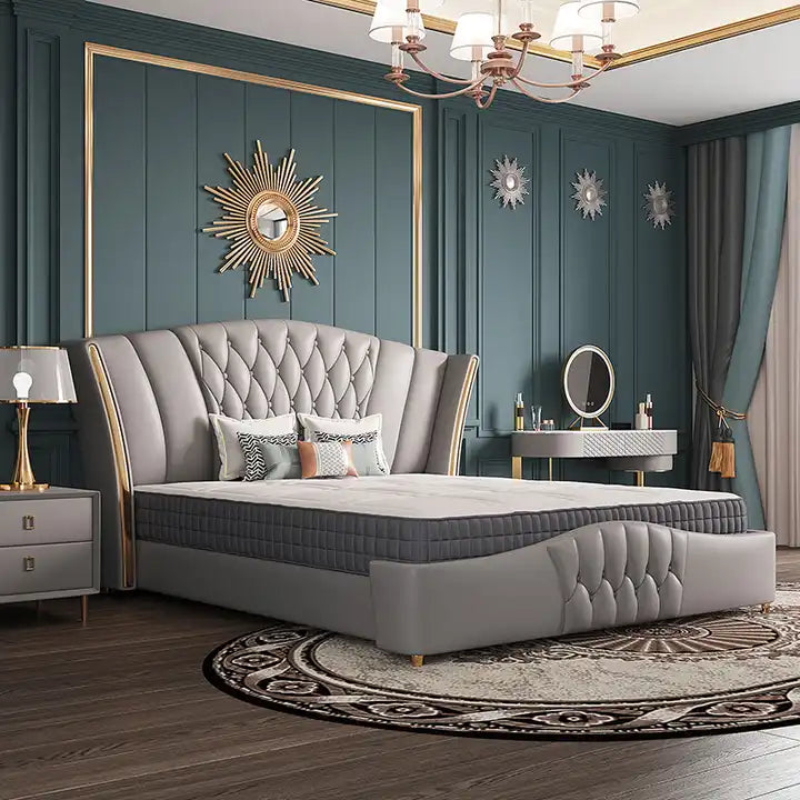 Luxe Modern Design Queen Size Bed For Bedroom with Storage Luxo Nation